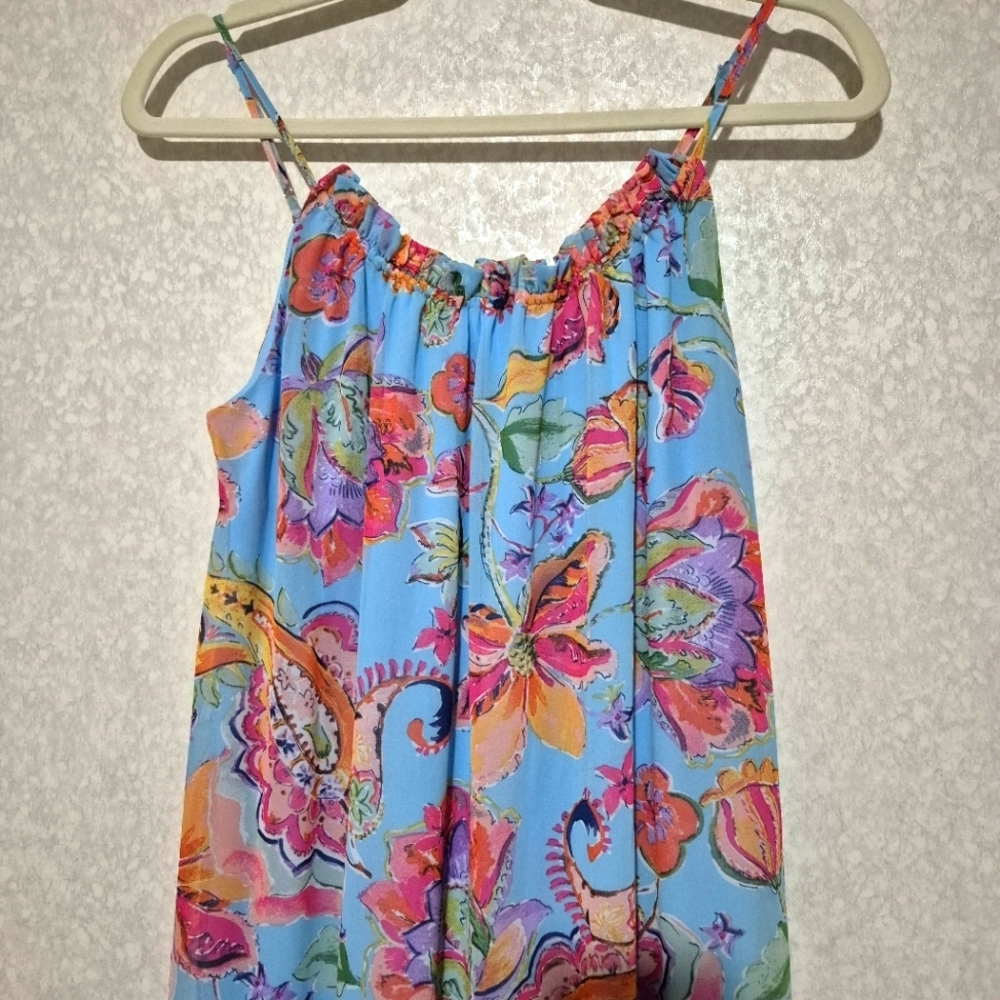 NICOLE MILLER... Light Blue FLORAL MAXI DRESS...SIZE:XS - Picture 3 of 13